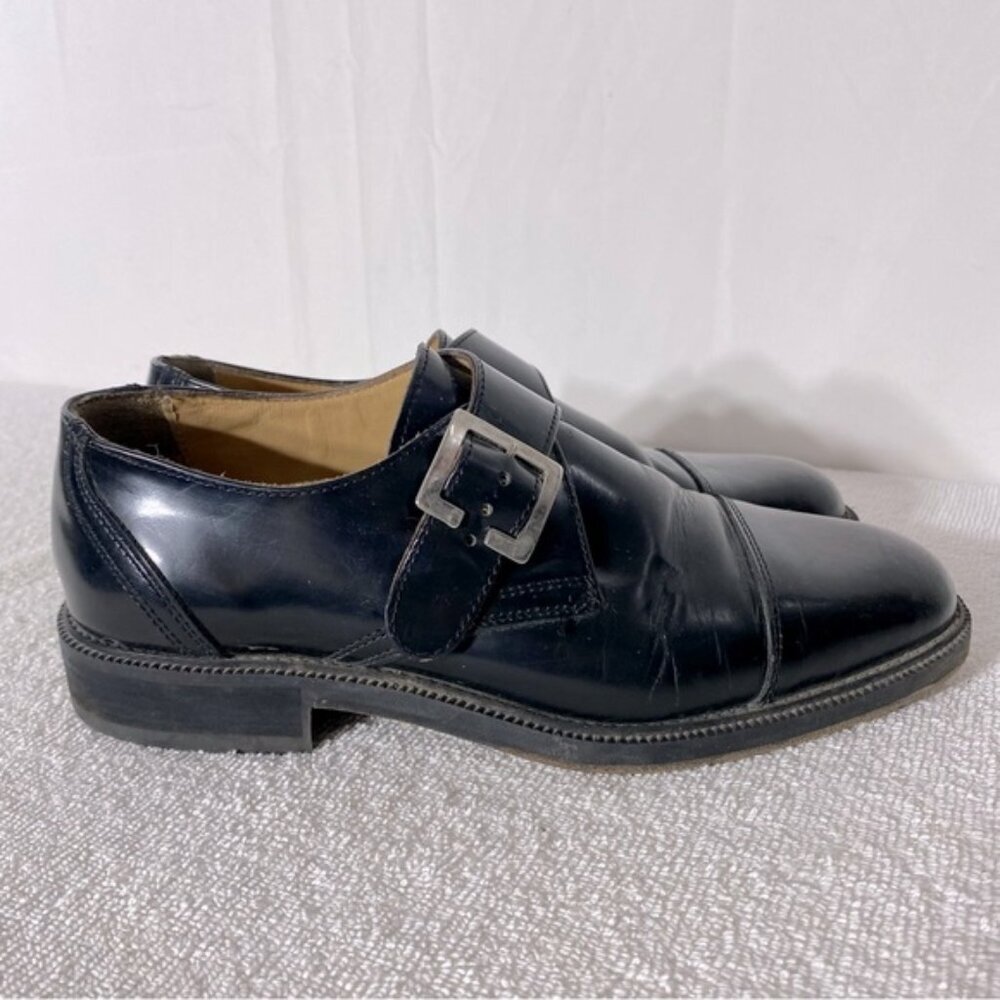 Vintage Pegabo Black Leather Monk Strap Dress Shoes 40